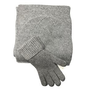 COS 3 Piece Hat, Scrarf & Glove Set Ribbed Cashmere